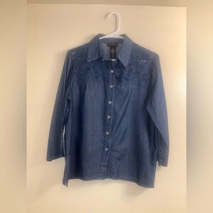 Alfred Dunner Blue Denim Shirt Size 8